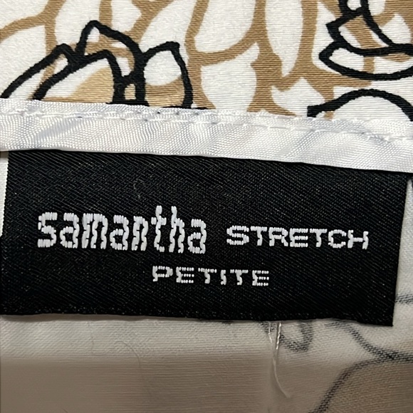 🌺🌺 SAMANTHA STRETCH petite white, beige, & black skirt Size 4 P - Picture 3 of 4